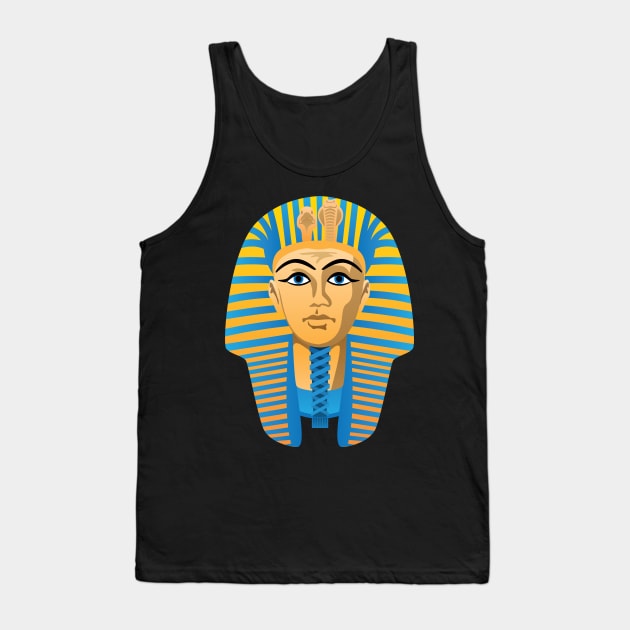 Egyptian Golden Pharaoh Burial Mask Tank Top by hobrath